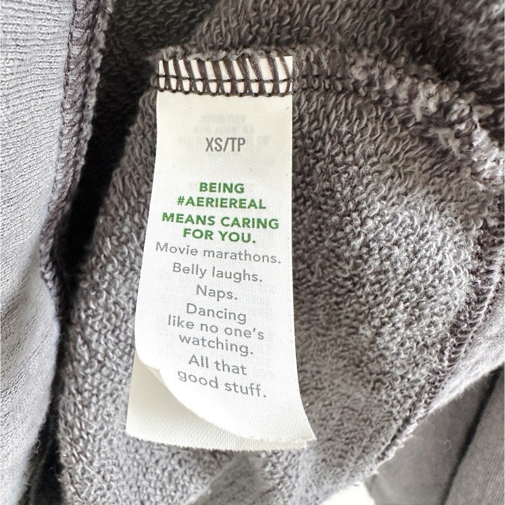 Aerie Easy Street Sweatshirt XS Gray Oversized Slouchy Tunic Tassel Coastal Boho - Picture 11 of 12